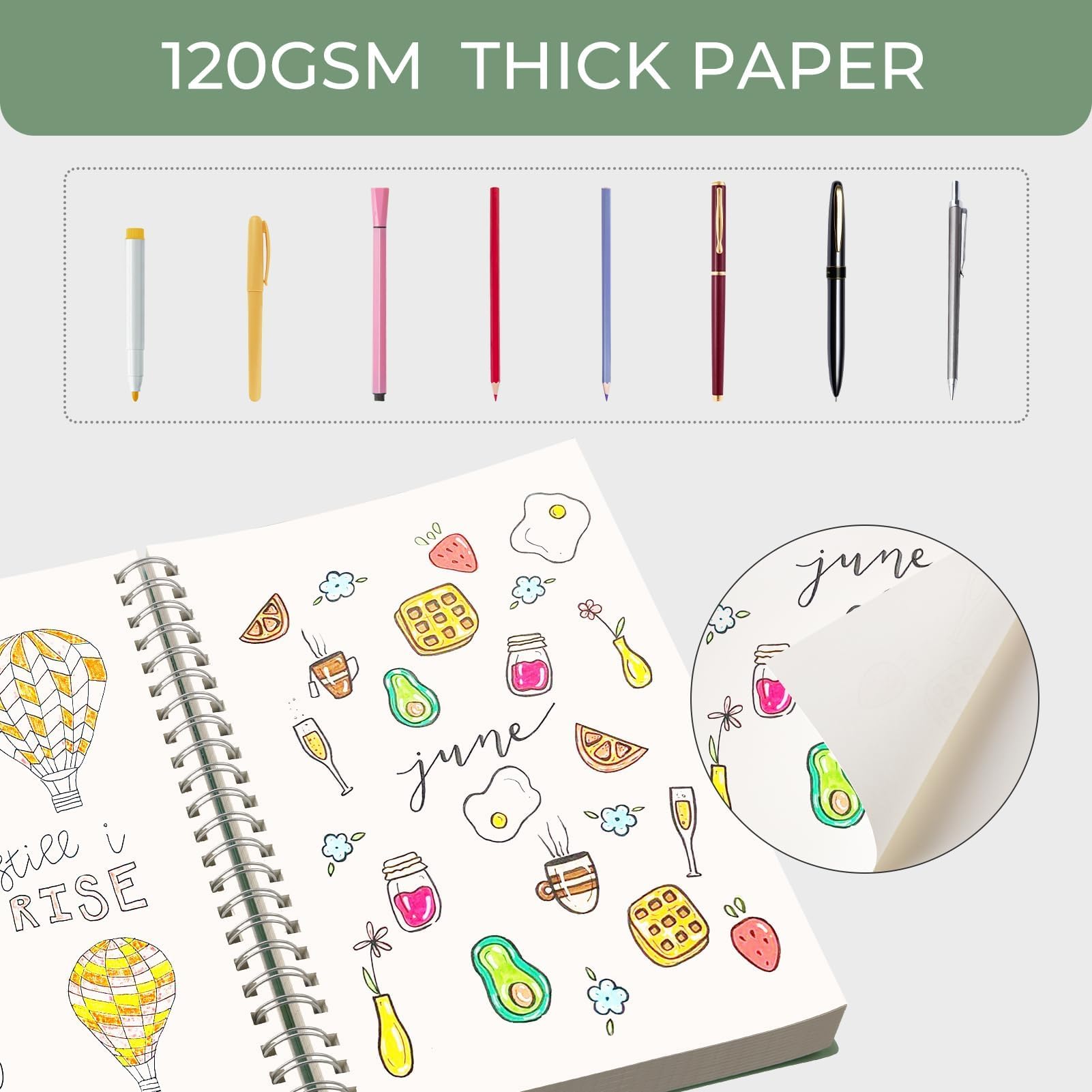 RETTACY Blank Notebook A4, Plain Note book 120gsm With 300 pages/150 Sheets for Drawing Flexible Plastic Cover - Image 3