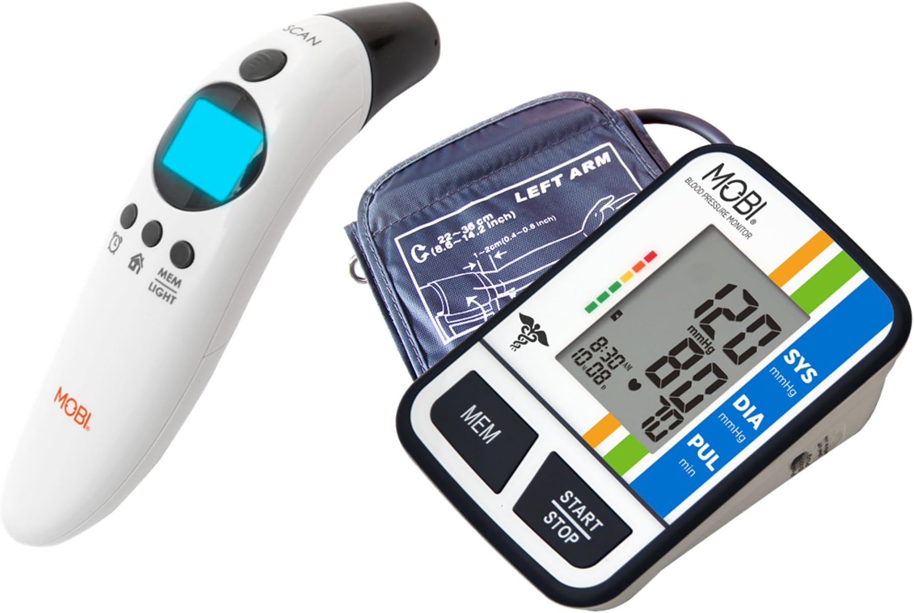 MOBI Health Check Thermometer and Arm Blood Pressure Monitor
