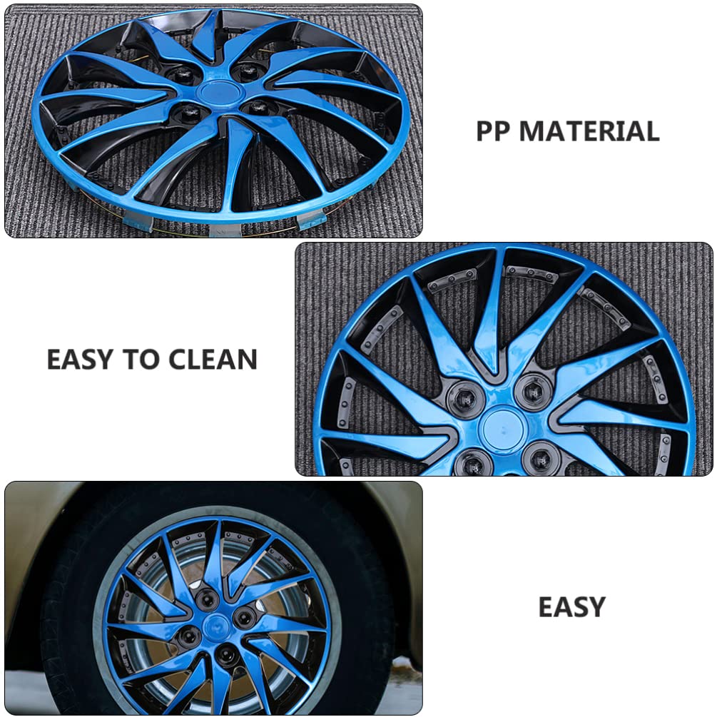 Enjoliveurs de Roue de Voiture 14 Pouces, 2 Pièces, PP Noir | Cache-moyeu Automobile, Protection de Jante en Acier, Installation Facile, Accessoires de Voiture pour Réfection
