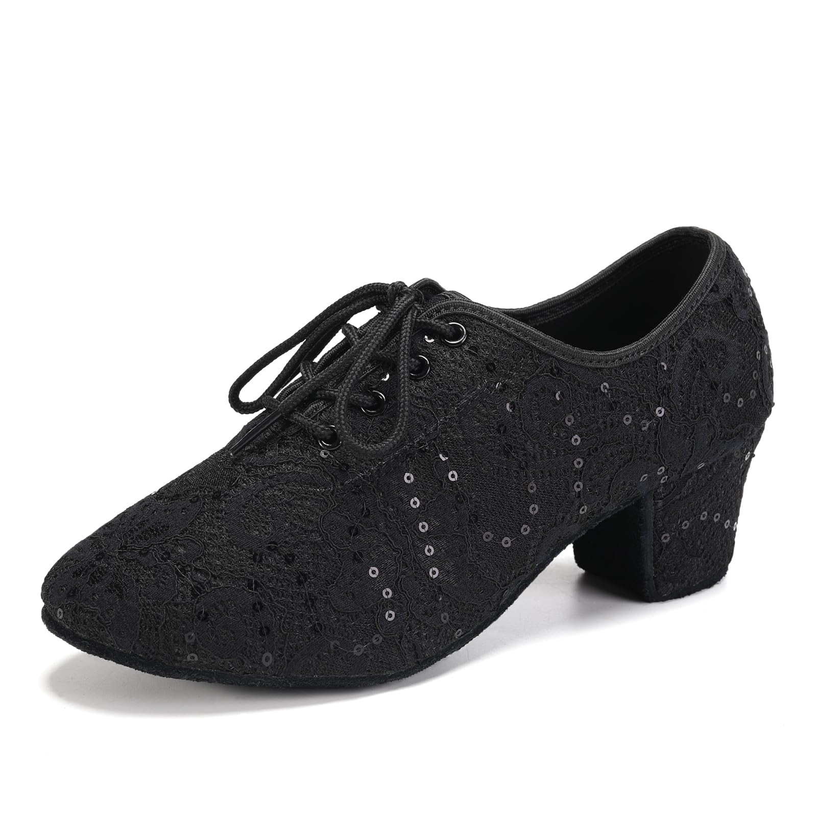 Scarpe da Ballo Latino Donna con Lacci Pratica Scarpe da Allenamento per Balli da Tango da Ballo con Tacco Basso,Modello LPWMMD
