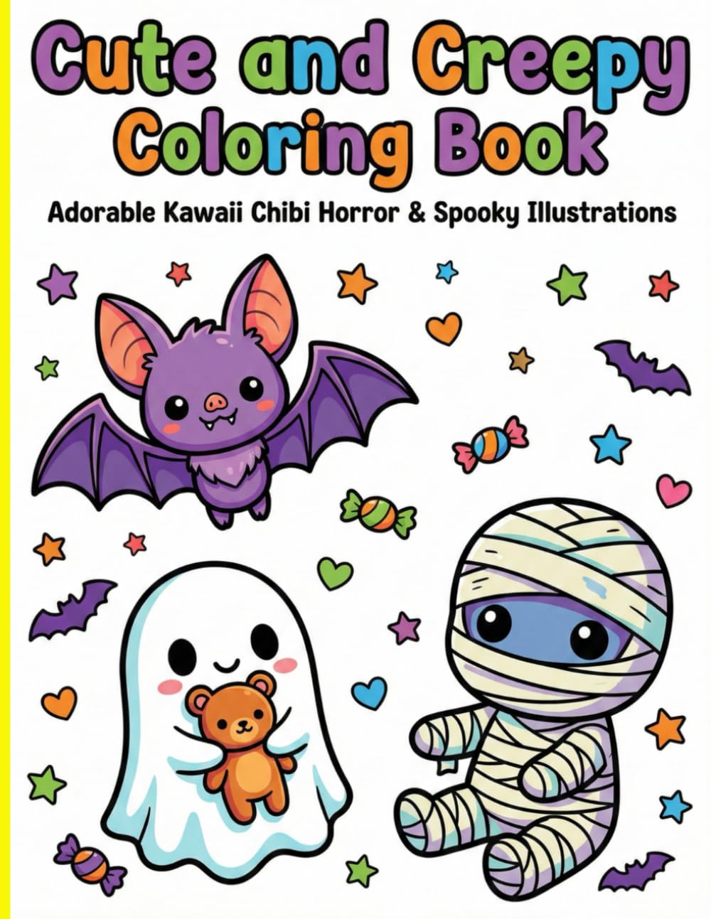 Cute and Creepy Coloring Book: Bold and Easy Spooky Kawaii Pages: A Simple and Aesthetic Coloring Experience for Kids, Toddlers, and Beginners Featuring Adorable Monsters, Ghosts, and Witches