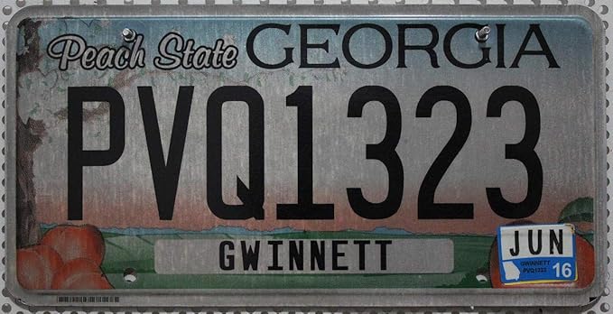 License Plate With Georgia Peach State Us License Plate Usa License Plate Amazon De Automotive License Plate With Georgia Peach State Us License Plate Usa License Plate Amazon De Automotive