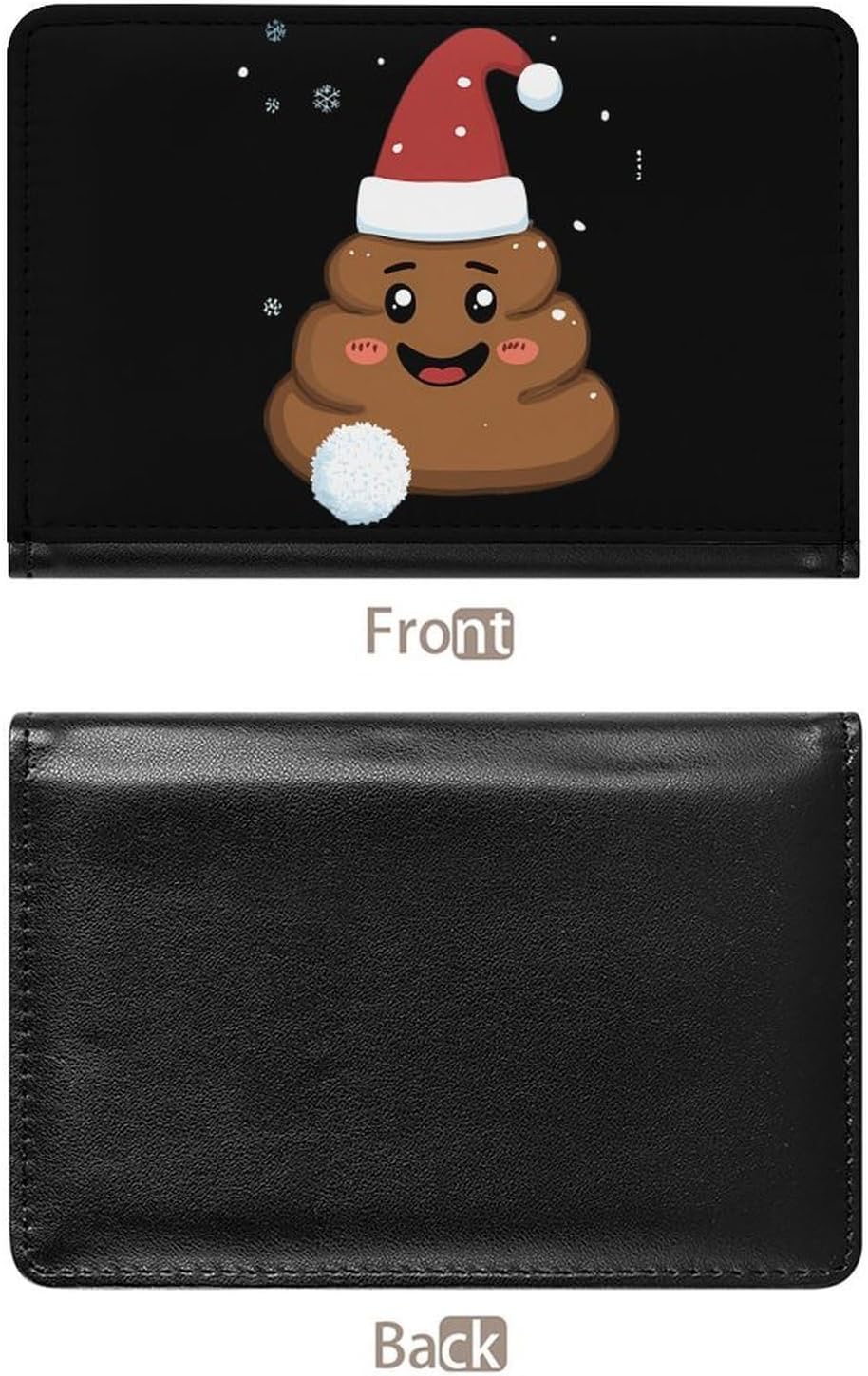 Funny Poop Christmas Funny Passport Holder Slim Travel Wallet Passports Cover Card Case with Slot