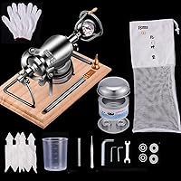 Vista 6 de Mini máquina de palomitas de maíz retro de 7.8 fl oz, máquina de palomitas de maíz a la antigua, de acero inoxidable, pequeñas máquinas de palomitas