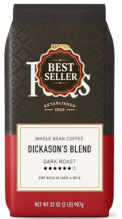 Dickason Blend, 2 lb Bag of Dark Roast Whole Bean Coffee, Rich Full Bodied Bold Flavor