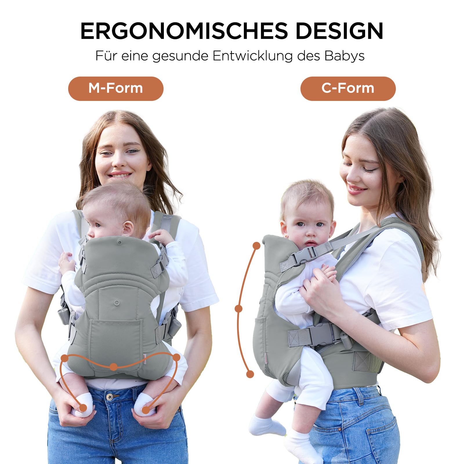 GAGAKU Babytrage für Babys Kleinkinder 4-36 Monate, Einfach zu Tragen Gesicht in Gesicht nach Vorne und Hinten Tragen für Kinder - Hellgrün