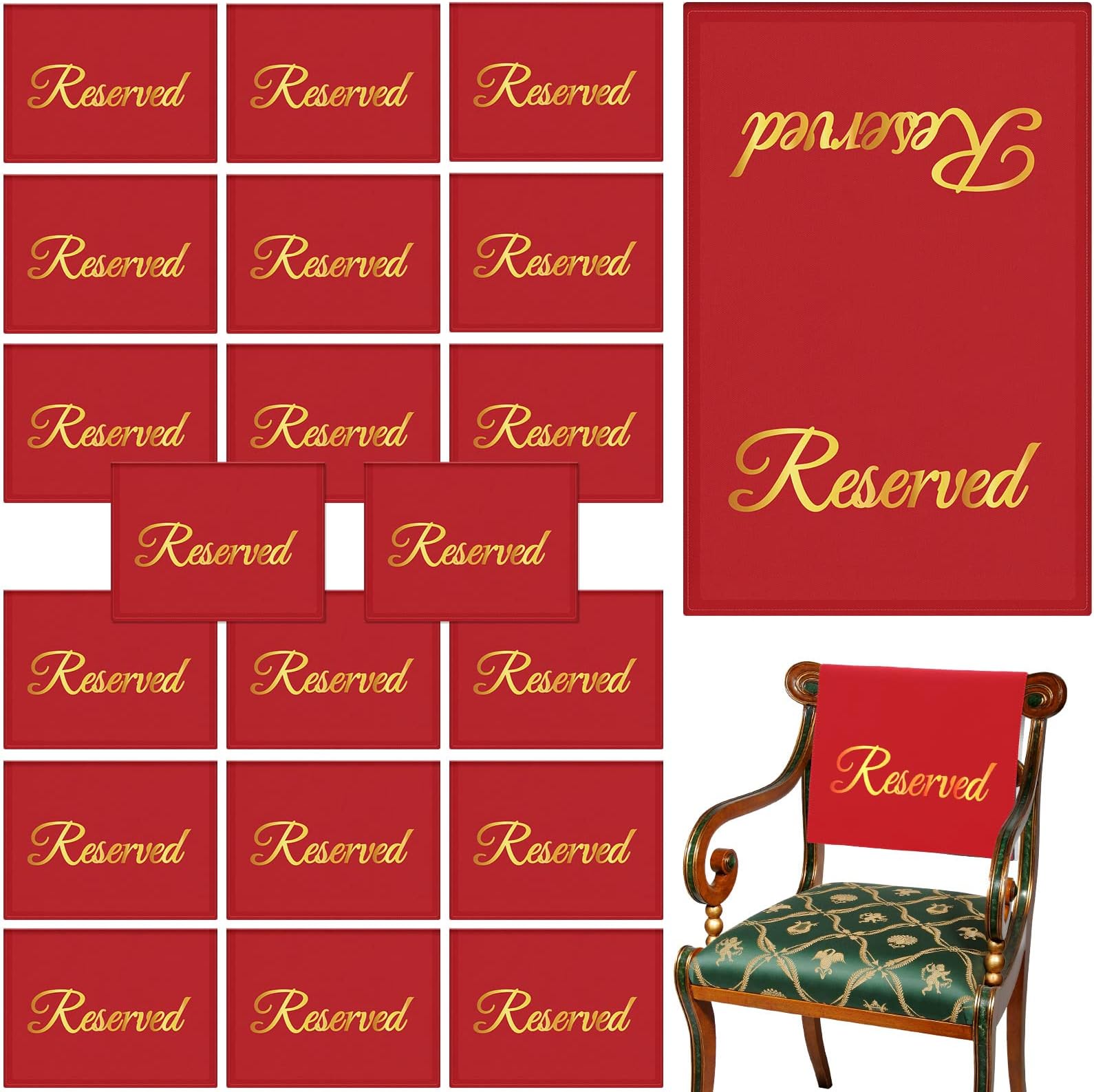 Amazon.com: 24 Pcs Reserved Chair Signs, Church Pew Reserved Seating ...