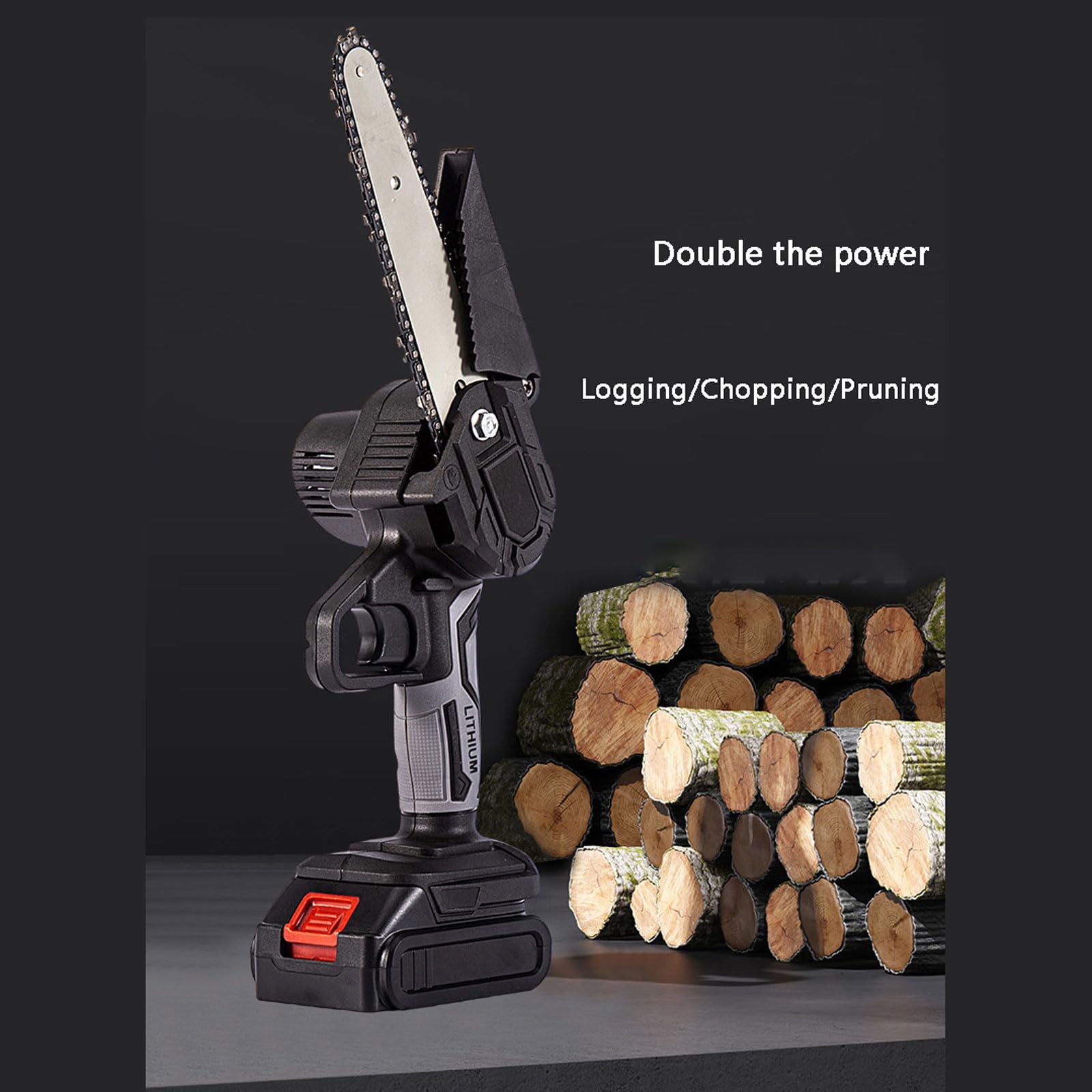 Motosierras eléctricas. Minimotosierra eléctrica portátil, de mano con batería y cargador (cargador de una batería de 6 pulgadas, especificación británica)