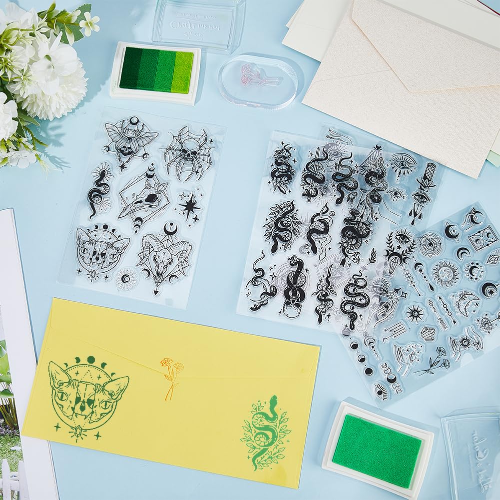 Timbri Trasparenti Elementi Di Divinazione - Strega, Candele, Sfere Di Cristallo - Per Fai Da Te E Decorazione - Foto 14