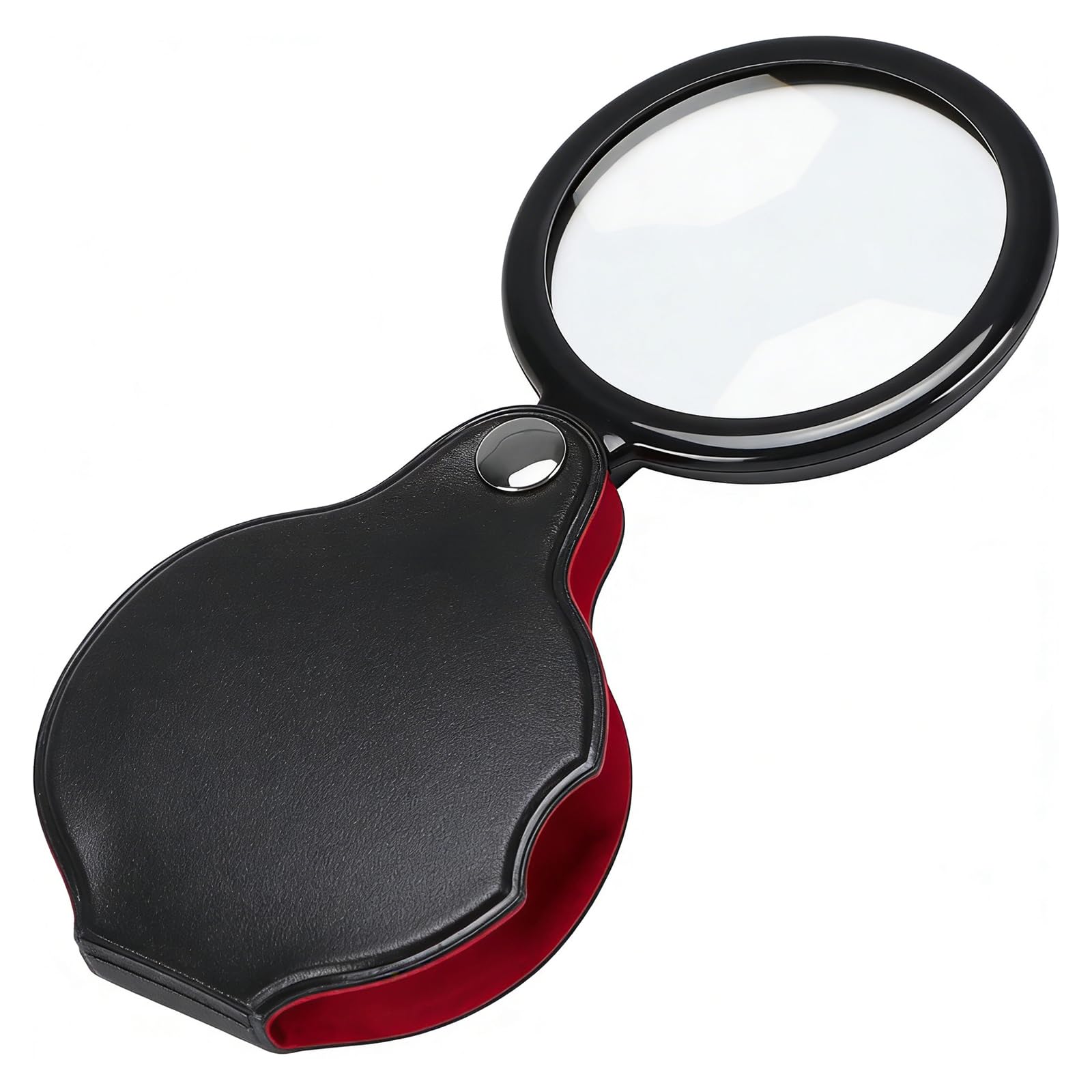 1 Pcs 20X Pocket Magnifying Glass, Black Mini Portable Handheld, Black