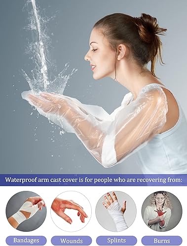 Miniatura 4 de Sosation 50 fundas impermeables para brazo para ducha, baño, protector de manga fundida para brazos, fundas protectoras de vendaje largo para