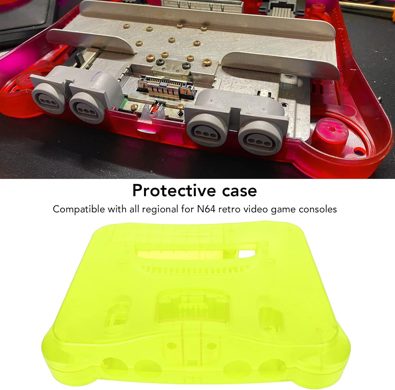 ciciglow Game Console Replacement Case Retro ABS Professional Replacement Shell for N64 (Transparent Green)