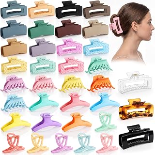 36 Pcs Hair Claw Clips Bulk for Women, 7 Styles | Claw Clip for Thin Thick Curly Hair, Small Medium Large Claws, Clip Barrettes Stylish Hairs Accessories, Gifts for Women