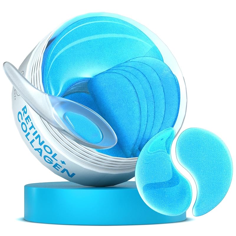 Máscaras de gel para a região dos olhos BLOOMORA com retinol e colágeno, 30 pares (60 unidades)