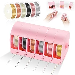Toolour 6 Pack Jewelry Beading Wire with Box for Jewelry Making Supplies and Craft (26 Gauge, 0.4mm, 32.8 Feet)