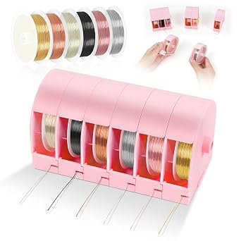 Toolour 6 Pack Jewelry Beading Wire with Box for Jewelry Making Supplies and Craft 26 Gauge, 0.4mm, 32.8 Feet