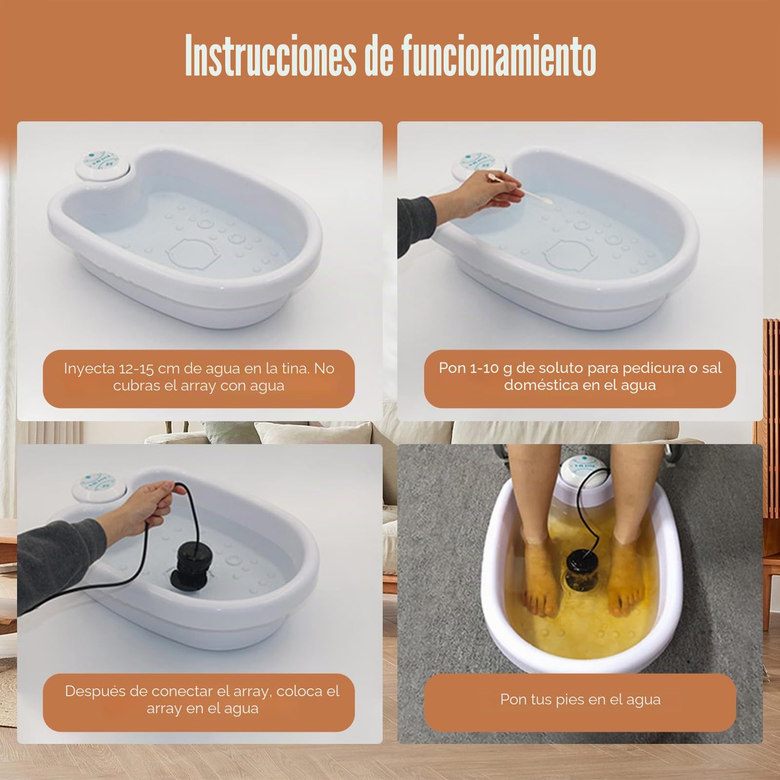 Baño de pies iónico, de electrólisis, baño de pies Ionic Detox, pie de baño de pie masajeador, spa iónico para los pies 2.0, pie spa desintoxicación, máquina, cuenca de 38 x 48 cm (con cuenca)