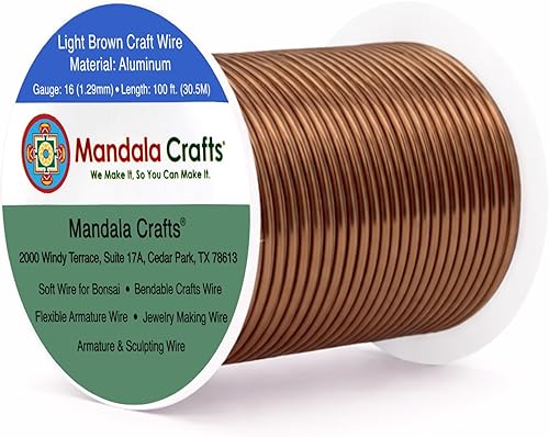 Vista 145 de Mandala Crafts - Alambre de aluminio anodizado de calibre 10 para manualidades de joyería - 32 pies de alambre flexible de cobre coloreado - Doble