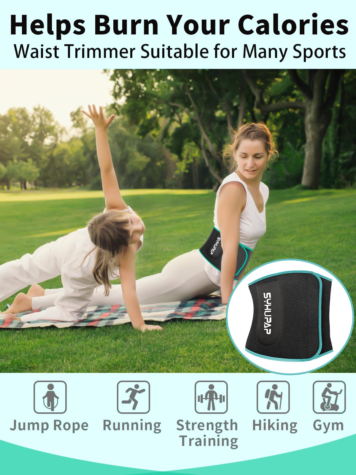 SYXUPAP Taillentrimmer für Damen und Herren, Taillentrainer, Neopren, Rückenstütze, Fitnesstrainer für Männer und Frauen, Laufen und Workout