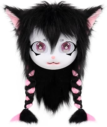 Furry Mask Animal Fursuit Head Cat Masks Therian for Halloween Masquerade Party Cosplay Costume Props