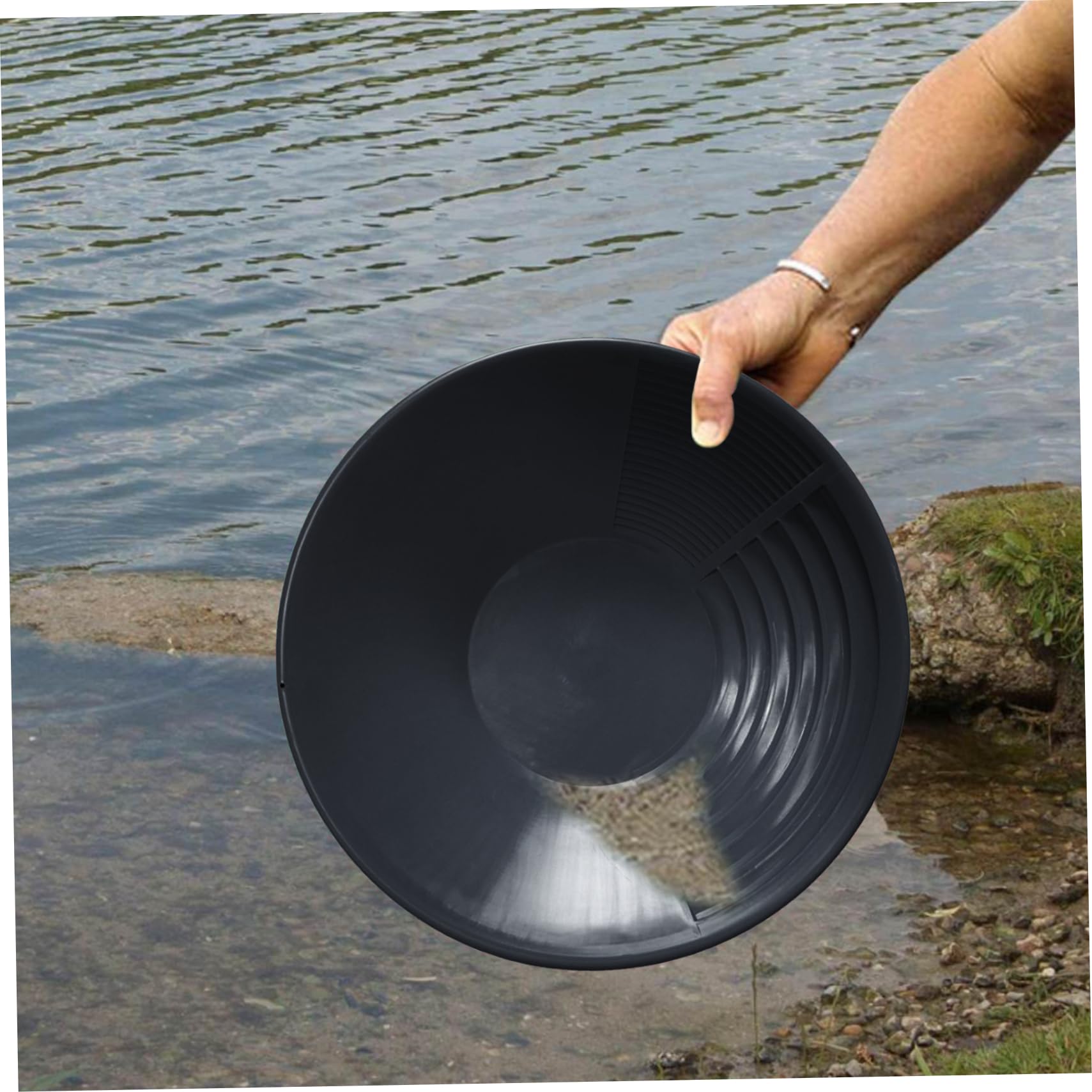 Poêle à orpaillage d'or kit d'orpaillage d'or de 15 Pouces équipement d'orpaillage Manuel à 3 fusils pour Un système d'extraction et de Prospection Facile de l'or de Sable