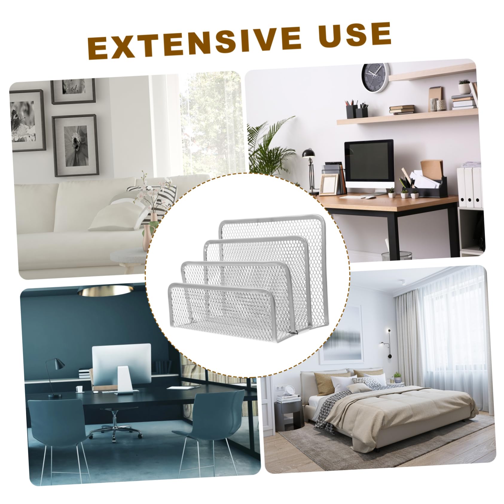 SHINEOFI 5pezzi Organizer Da Scrivania Metallo Con Scomparti Porta Riviste e Documenti Per Ufficio e Casa Design Leggero e Portatile Per Mantenere Ordinato Tuo Spazio Di Lavoro
