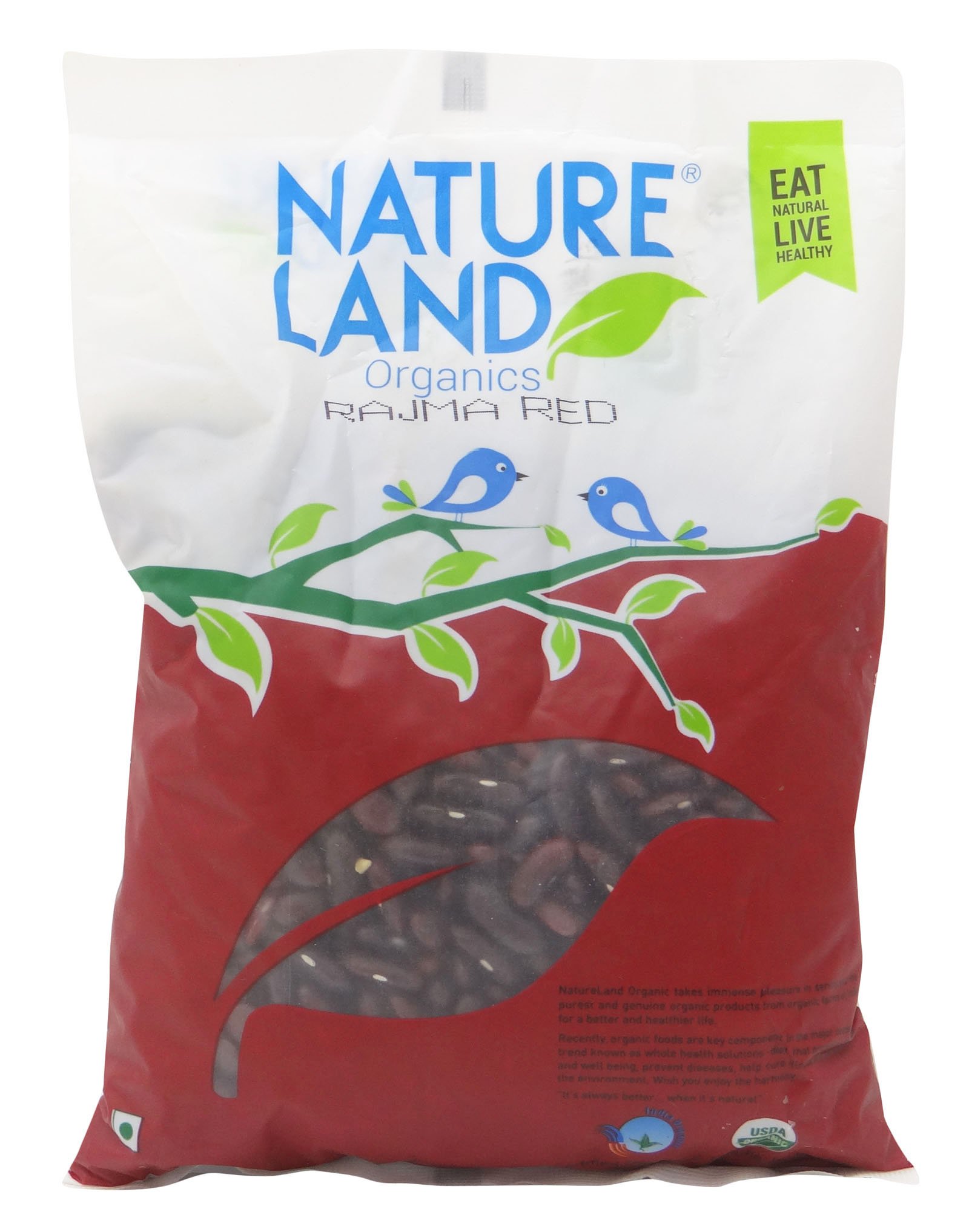 Nature Land Organics Rajma Red-500G Pouch
