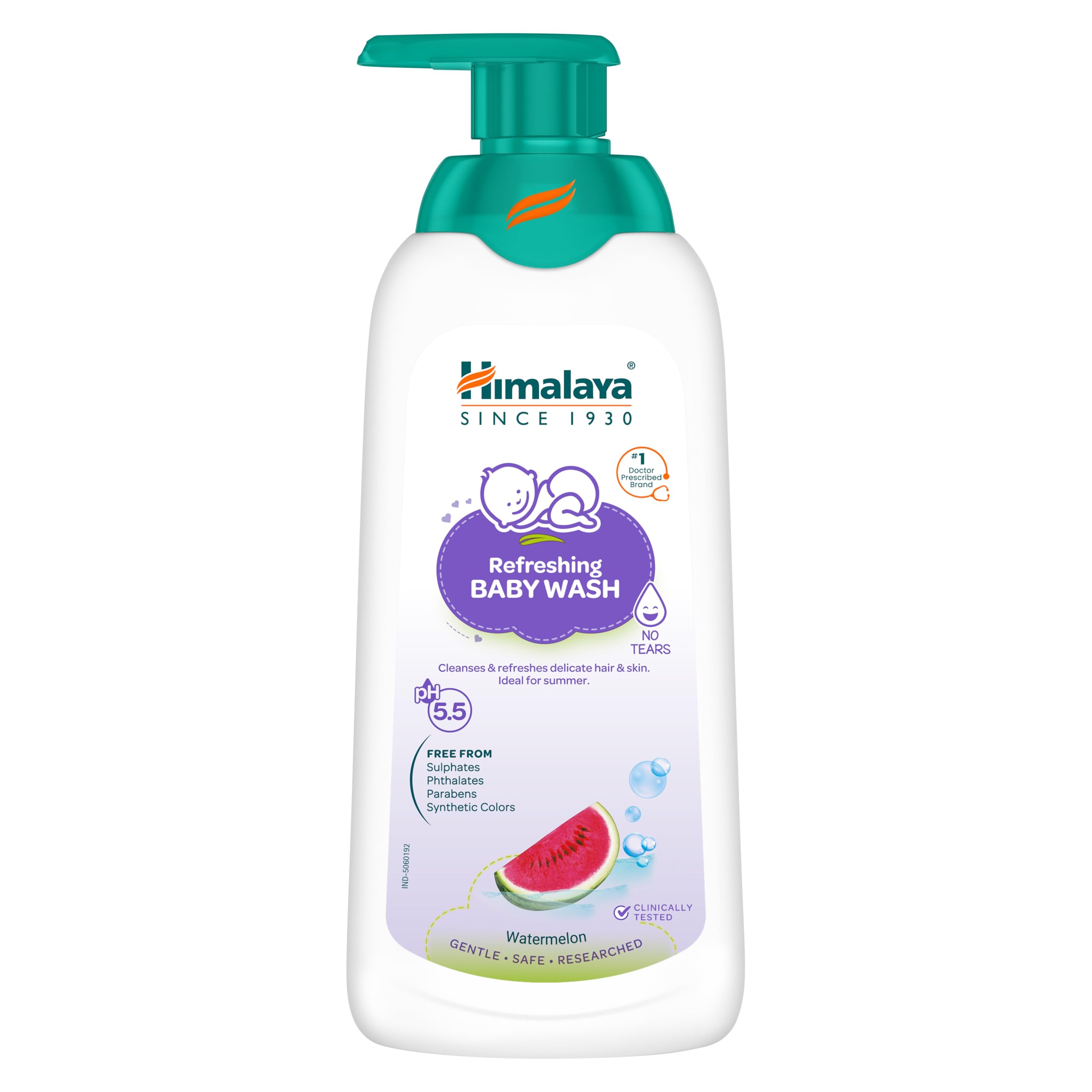 Himalaya Refreshing Baby Wash 400ml | No tears formula |with Watermelon, Neem & Lemon| Keeps baby's skin cool & fresh