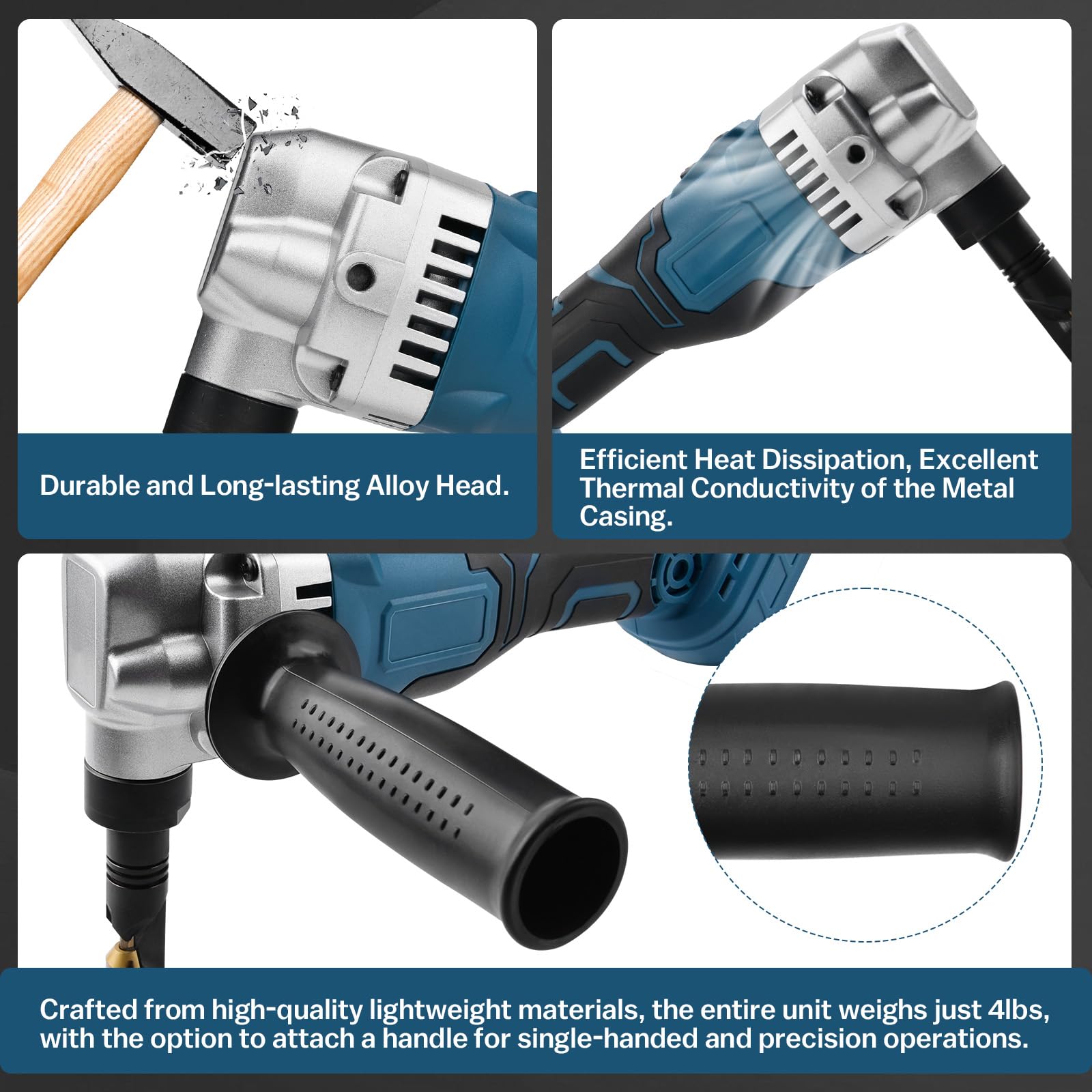 Corte Chapa Metal Sin Rebaba Cizalla Mordisqueadora Para Chapa Metálica -  Compatible Con Makita 18V, Sin Escobillas Cizalla Nibbler Makita 18v, image size:1600x1600