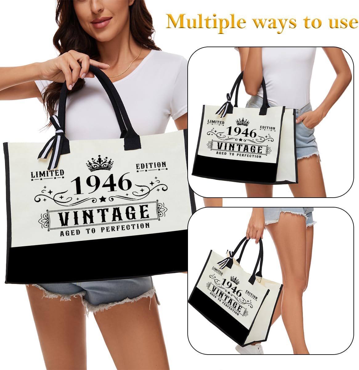Birthday gifts for Women Travel Canvas Tote Bag and Makeup Bag -2026 - Image 5