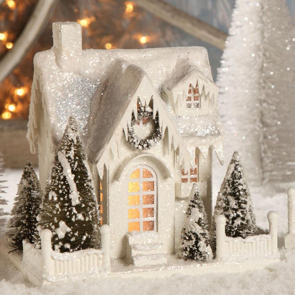 Bethany LoweChristmas Village Large White Ivory House Cottage Single Roof