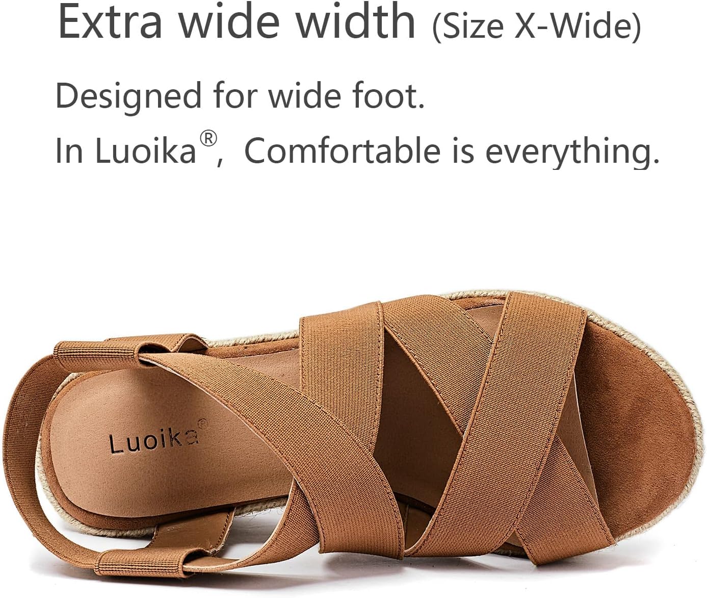 Luoika Women's Wide Width Platform Wedge Sandals
