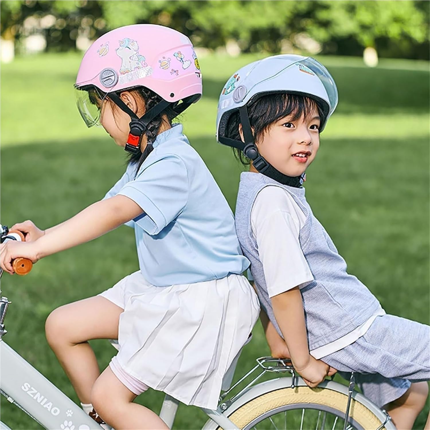 DOT Approved 3/4 Child Motorcycle Retro Half Helmet Cool Youth Kids Vespa Open Face Electric Bicycle Helmet Toddler ATV Helmet Scooter Street Dirt-Bike Skateboard Jet Moped Helmet