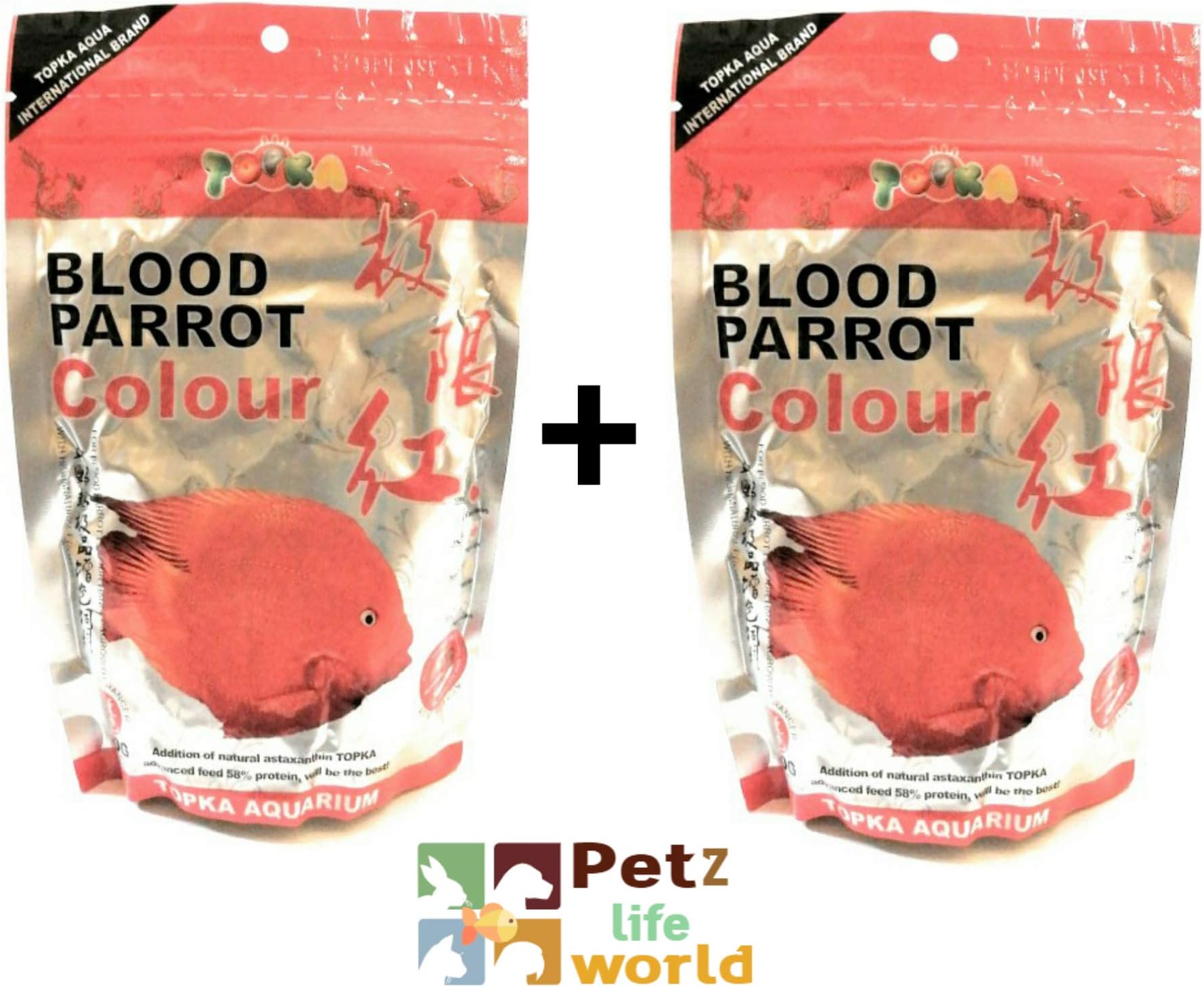 Petzlifeworld Topka Blood Parrot Colour Fish Food 100g, Pack of 2