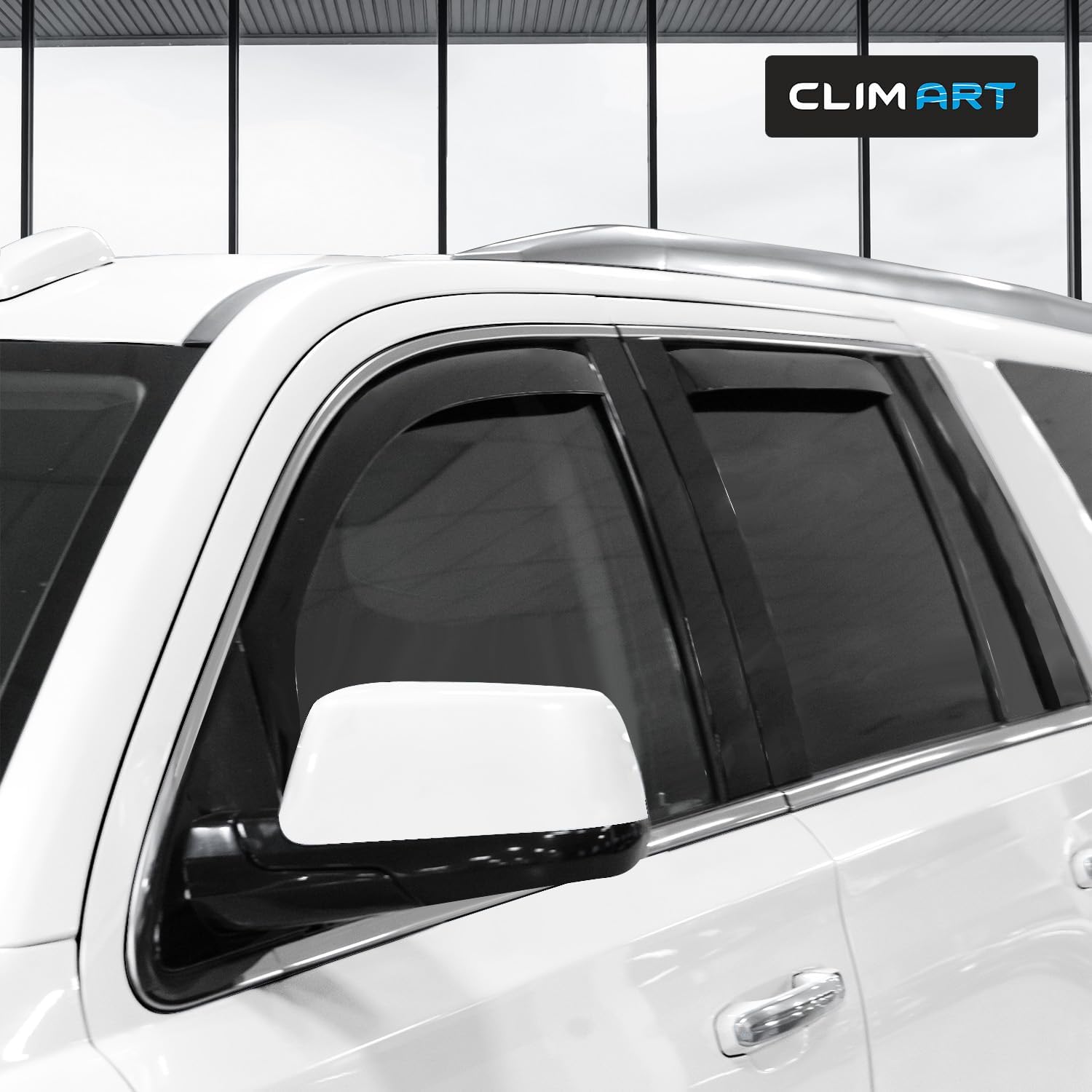 CLIM ART in-Channel Incredibly Durable Rain Guards for Chevrolet (Chevy) Suburban 2015-2020, Original Window Deflectors, Vent Window Visors, Vent Deflector, 4 pcs. - 615430