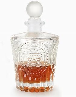Vintage Style Decorative Flower Vases,Small Bud Vase,Empty Reed Diffuser Bottle,Whiskey Decanter with Glass Ball Stopper for Cocktail Whisky Brandy Vodka Bourbon Juice (Cone Bottle)
