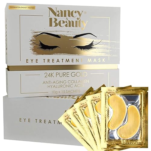 Parches para debajo de los ojos, máscara de oro de 24 quilates, máscara de tratamiento para ojeras debajo de los ojos, tratamiento antiarrugas para