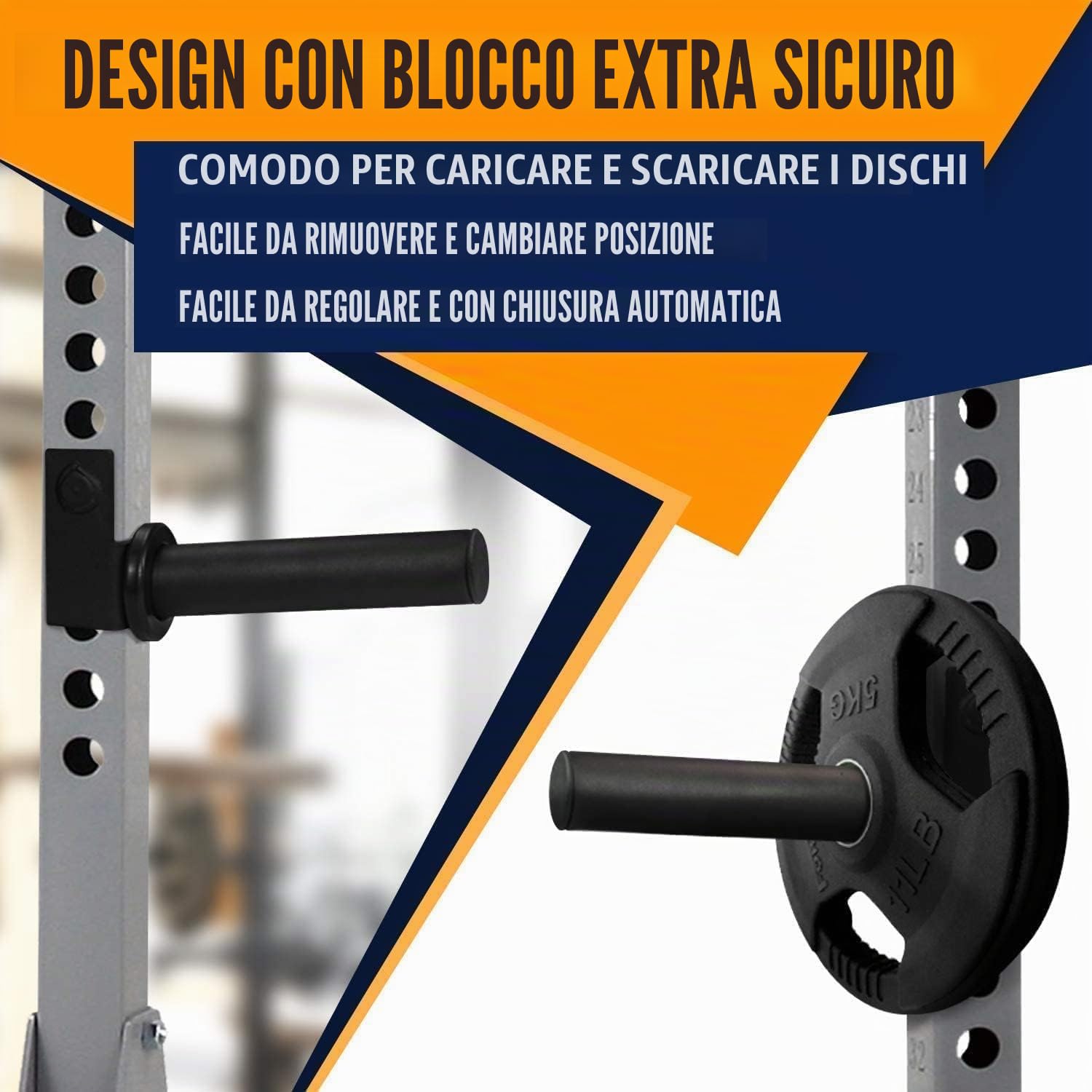 Yes4All Supporto per piastra del peso olimpico Attacco per cremagliera di potenza adatto a piastre del peso olimpico da 2"x2"/3"x2" Immagazzinaggio