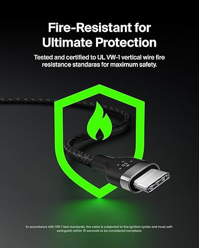 Miniatura 8 de Belkin BoostCharge Pro Flex Trenzado USB-C a USB-A (2M/6.6 pies) Cable de Carga Rápida Certificado USB-IF para iPhone 17, iPhone 17 Pro, iPad Pro,
