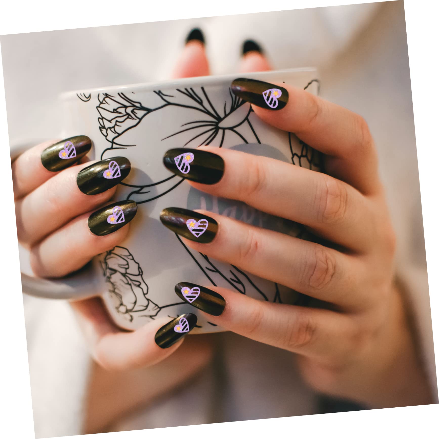 Beavorty Juego de 4 Plantillas para Uñas Calcomanías de Manicura de Moda Accesorios para Uñas Hojas X 4