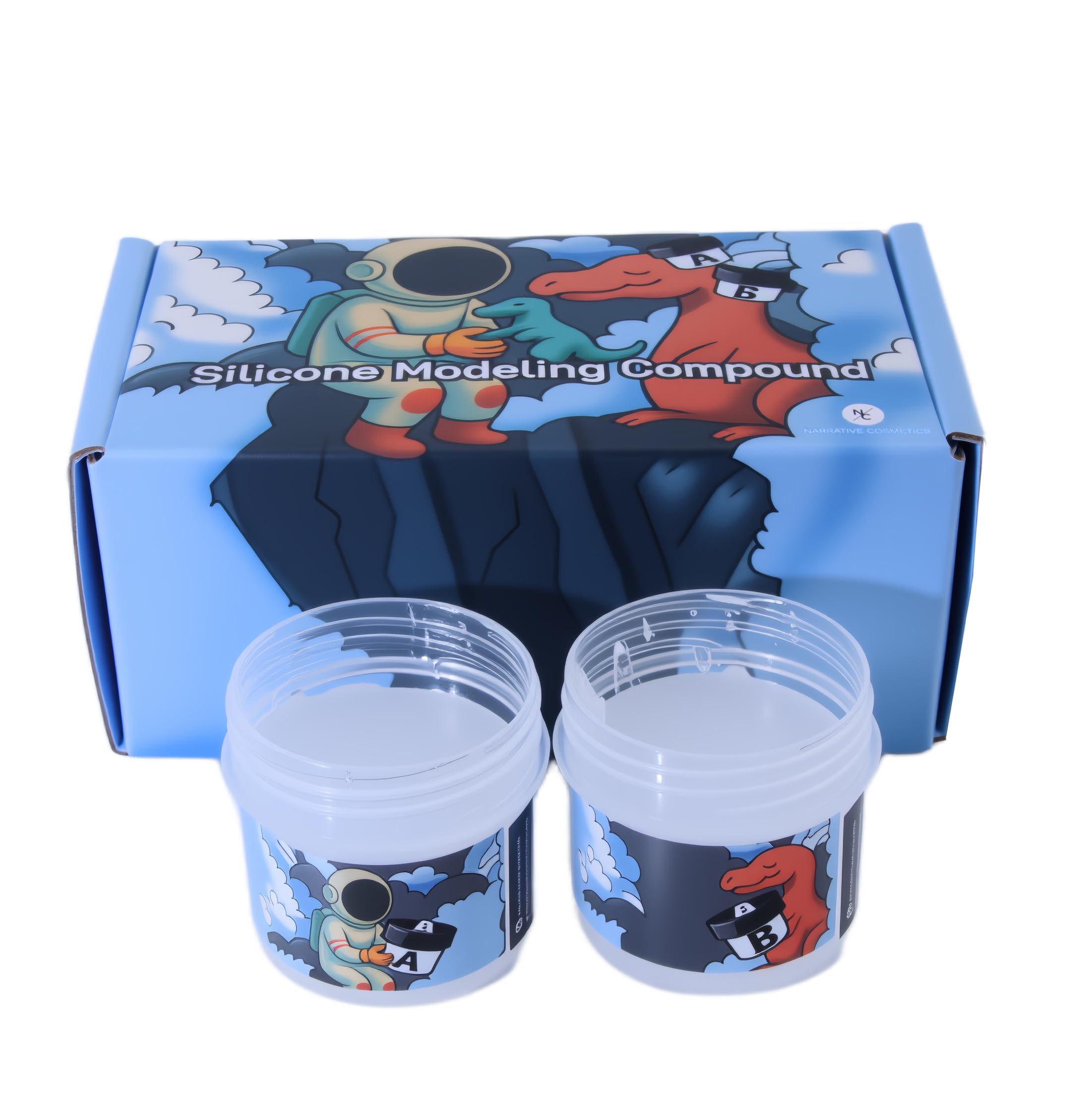 Narrative Cosmetics Silicone Modeling Compound Kit, Professional Stage, Film, and Costume Makeup for Realistic Wounds, Scars, and Prosthetics, Clear