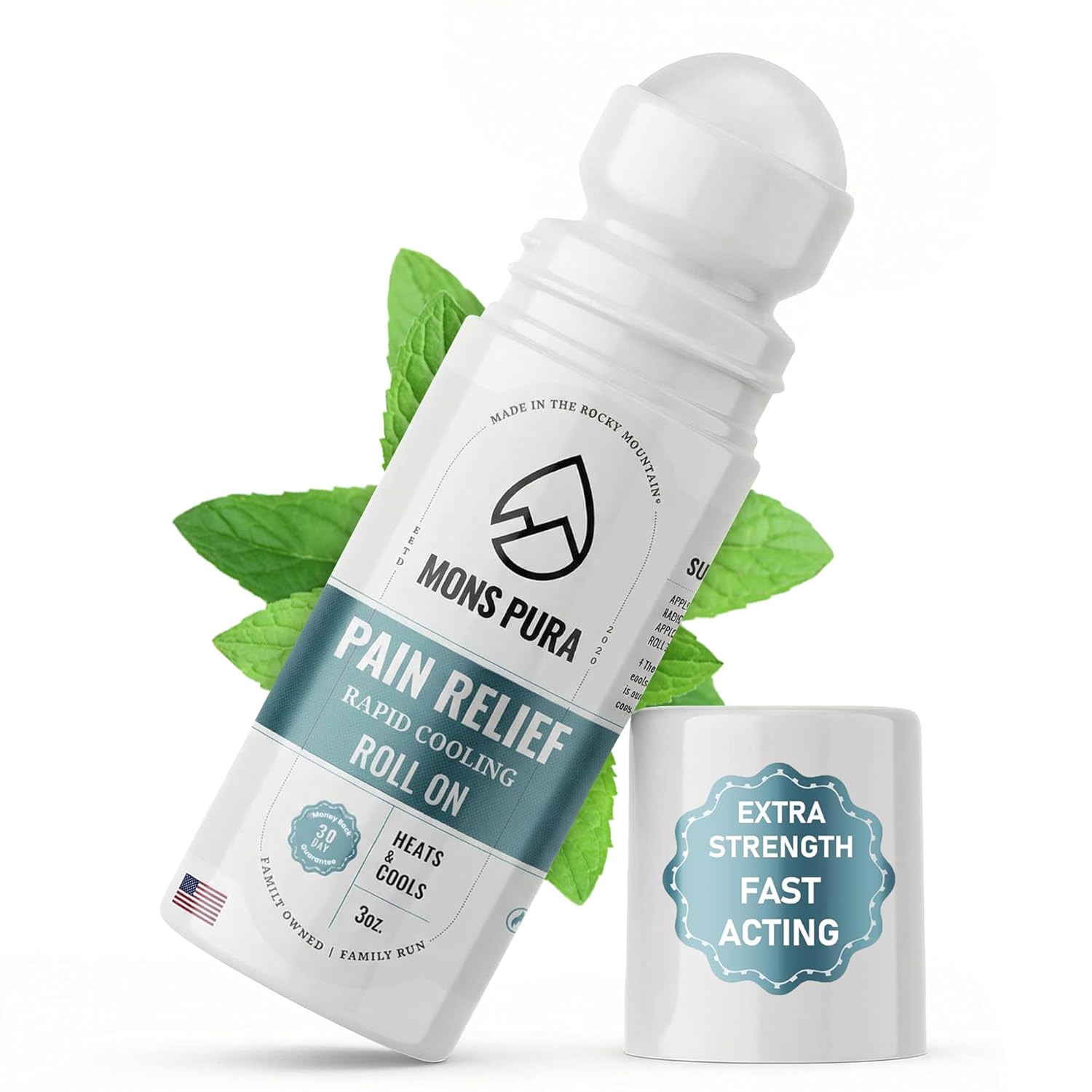 Roll On Pain Relief with Menthol, Arnica, Rosemary & Essential Oils - Extra Strength Arnica Roll On Fast Cooling Muscle & Joint Relief for Arthritis, Back Pain & Sciatica (3oz)