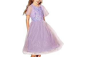 Girls Sequin Tulle Mesh Dress