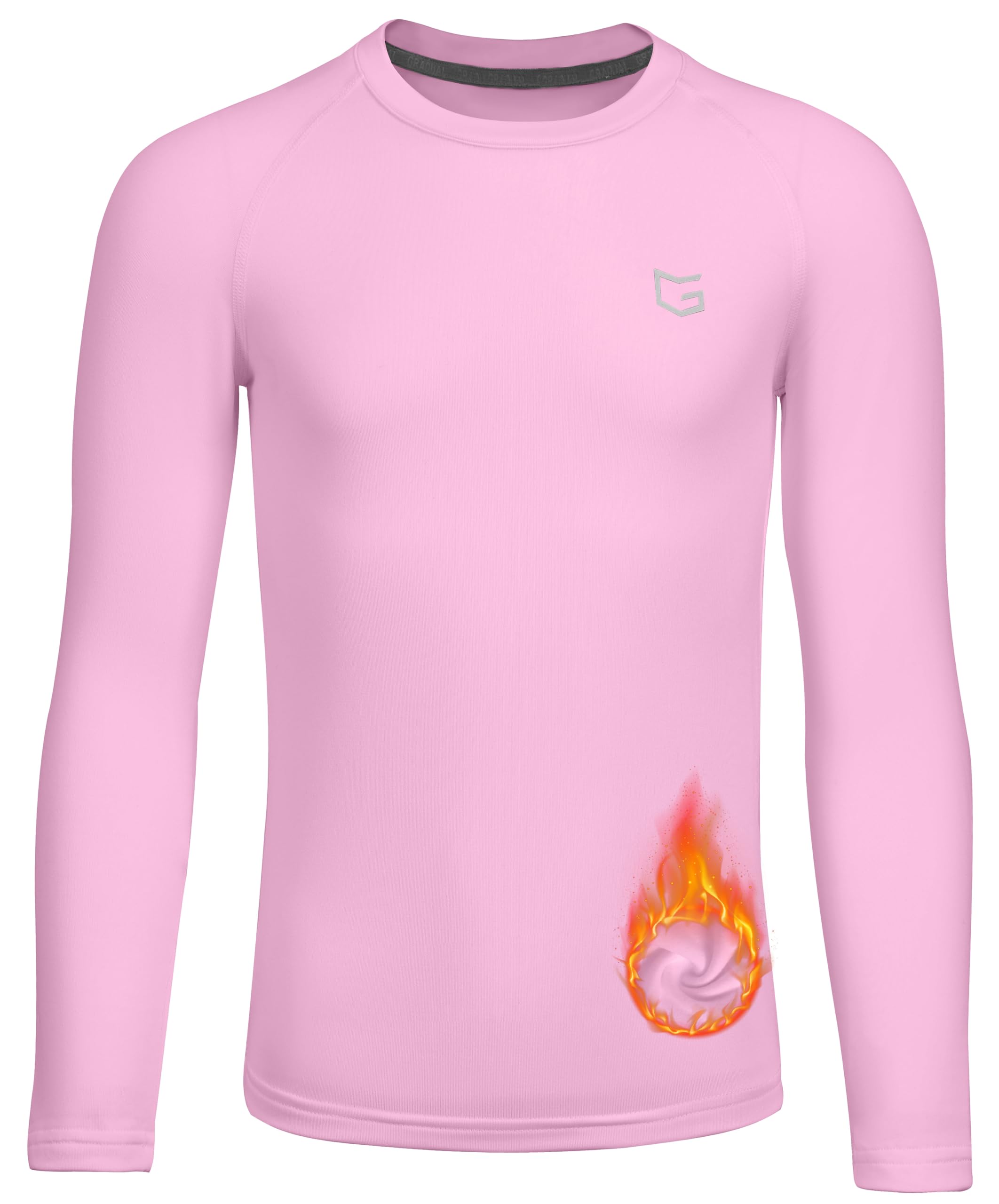 G Gradual Youth Boys Compression Thermal Shirt Long Sleeve Fleece Undershirt for Boy Football Baseball Soccer Base Layer