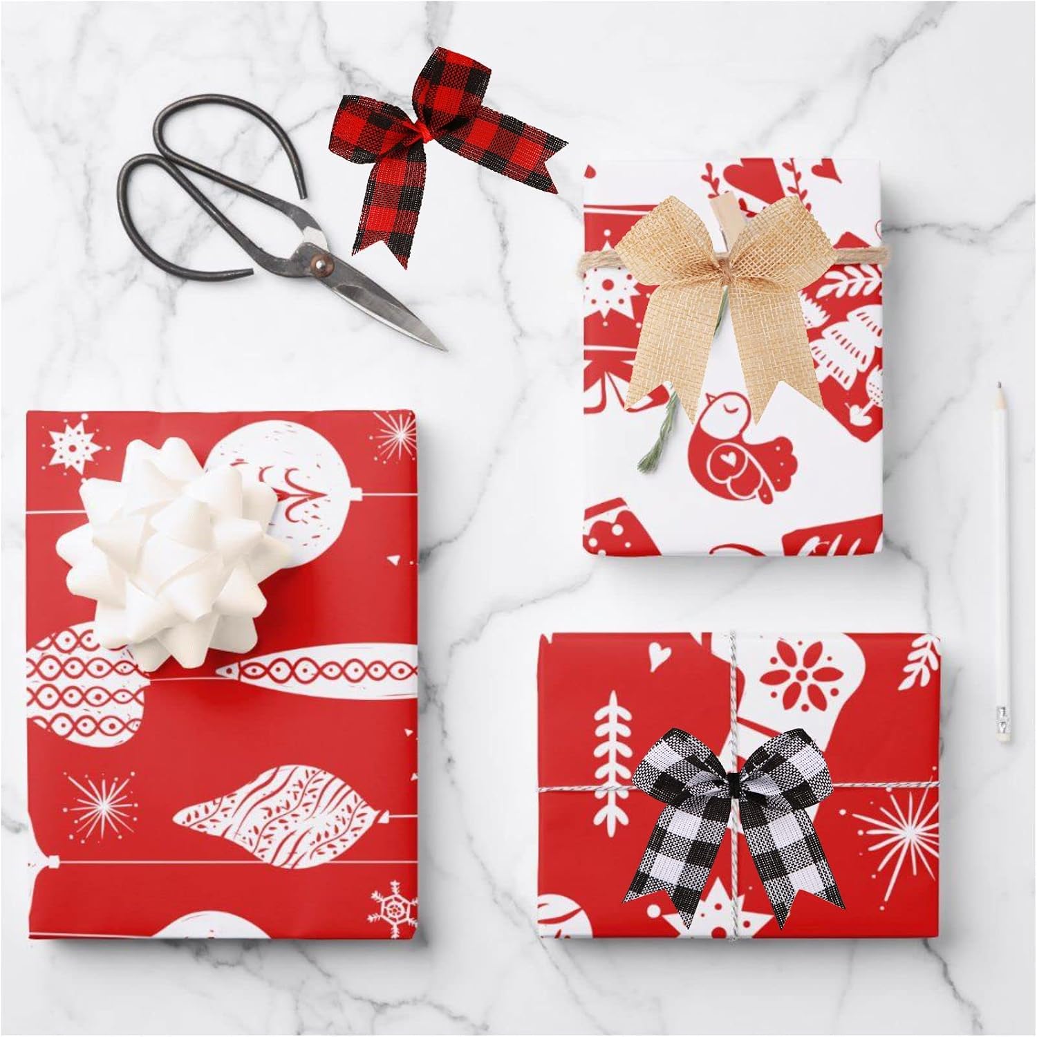 Meseey 24 Pcs 3 Inch Mini Buffalo Plaid Check Ribbon Bow Smal Bows for Crafts Sewing Scrapbook Wedding Christmas Halloween Thanksgiving Decorations (brulap)
