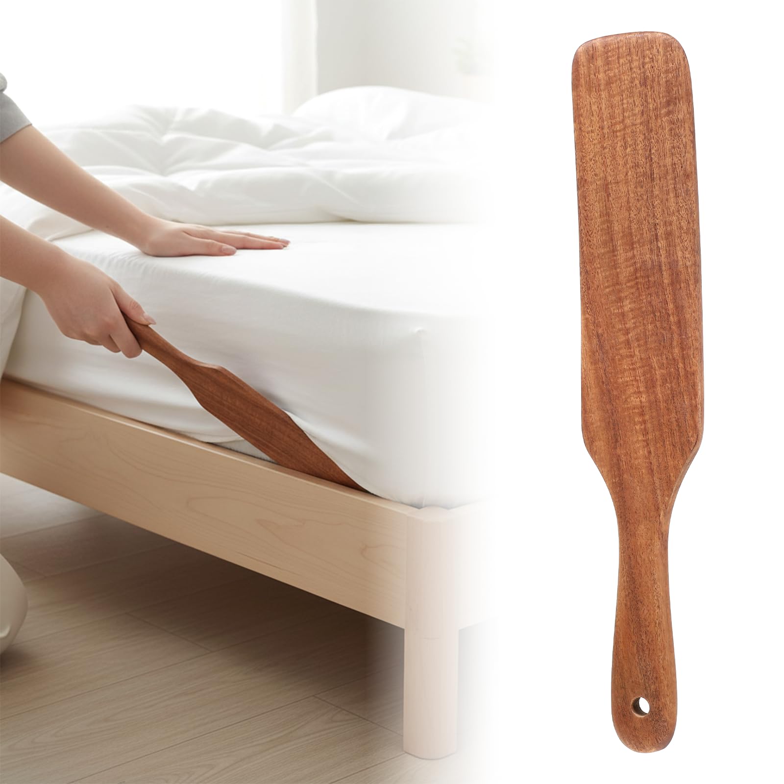 Mattress Lifter Bed Sheet Tucker Tool for Changing Sheets Bed Skirts Wooden Mattress Tucker Paddle Bed Making Tool