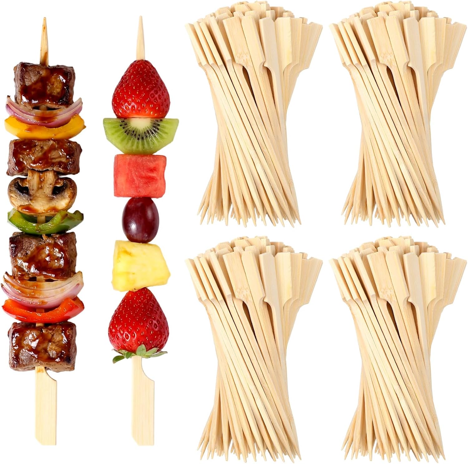 1200 PCS Bamboo Skewers for Appetizers 5.9 Inch – Natural Cocktail Picks