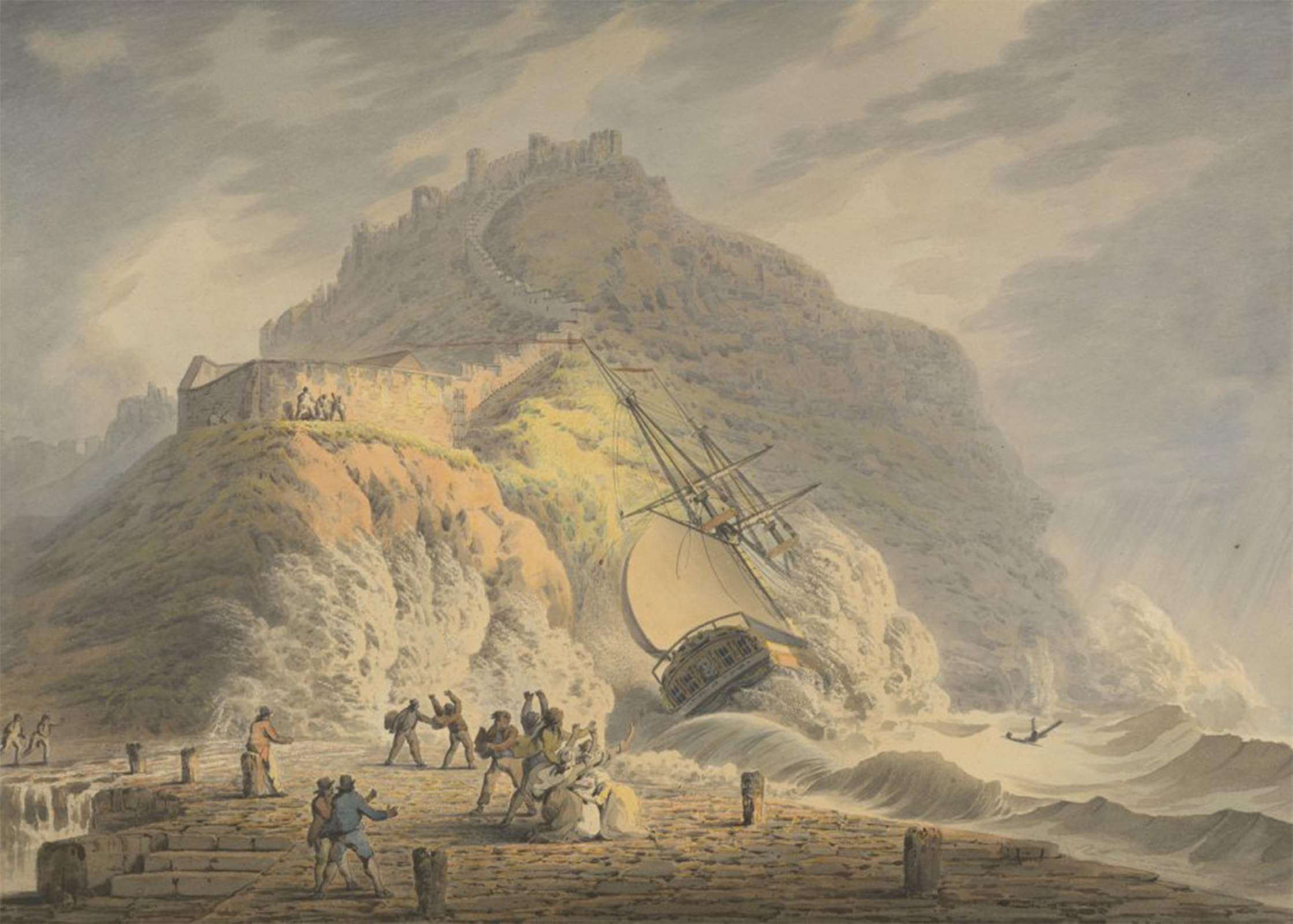 POSTERIIk Famous Animal Posters Vintage Picture Scarborough Shipwreck At the Foot of the Castle Cliff by Famous Artist Modern Wall Decor for Home Decor 60x90cm