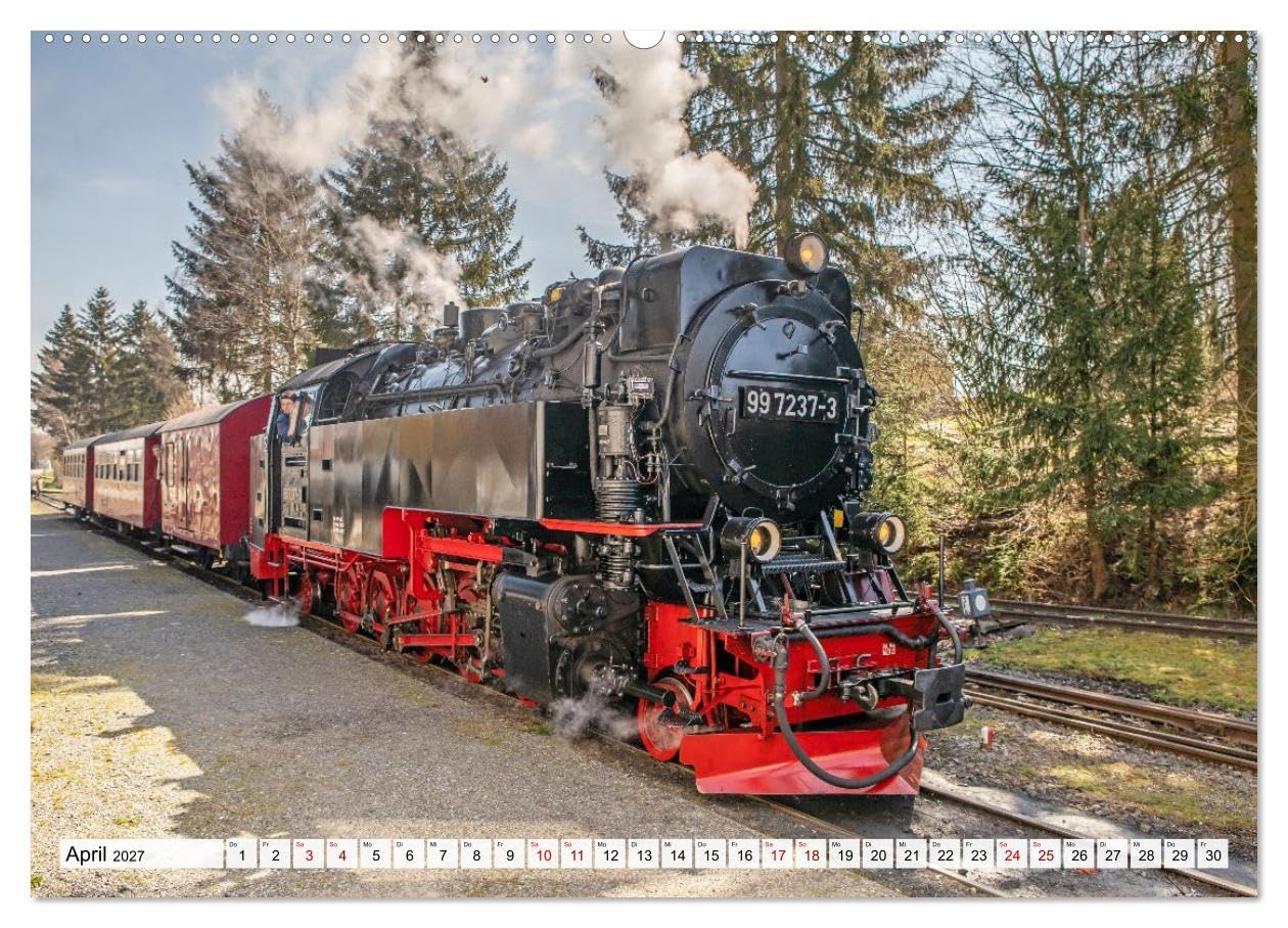 Dampflokomotiven im Harz - Eine Reise in die goldene Ära der Eisenbahn (Wandkalender 2027 DIN A2 quer), CALVENDO Monatskalender: Dampfloks im Harz – pure Nostalgie (CALVENDO Mobilitaet)