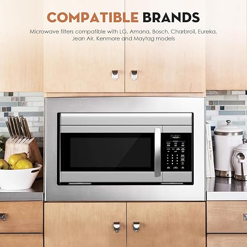 Miniatura 6 de Filtro de carbón de repuesto para microondas LG LMV1650ST LMV1650SW LMV2031BD, LMV2031SB LMV2053SB LMV2053ST MV2047AQL MV2045ATS LG repuesto para